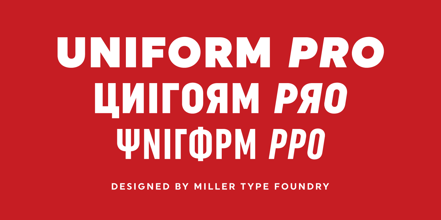 Пример шрифта Uniform Pro Condensed #1